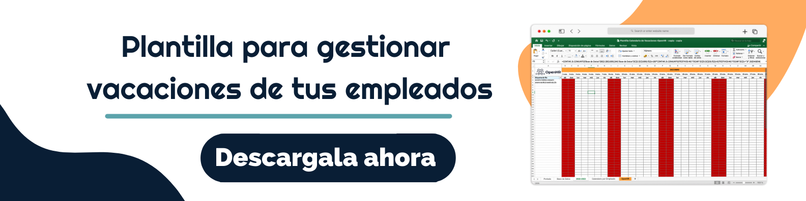 Plantilla Excel gestión de vacaciones