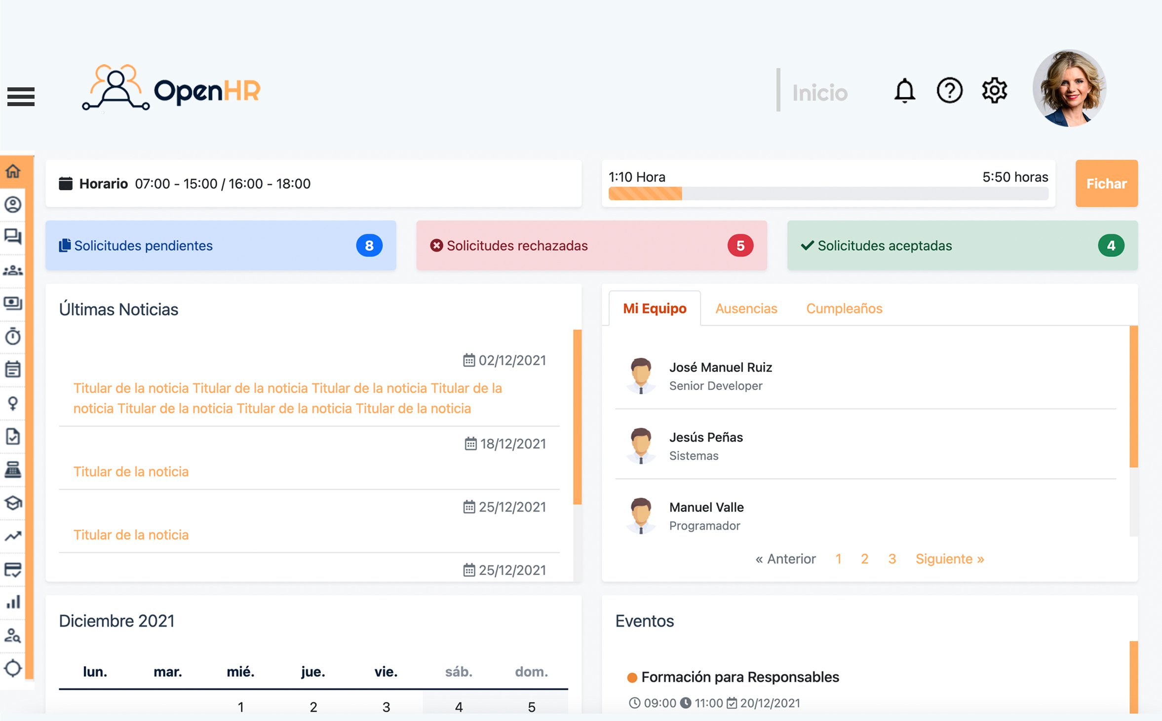 DASHBOARD OpenHR